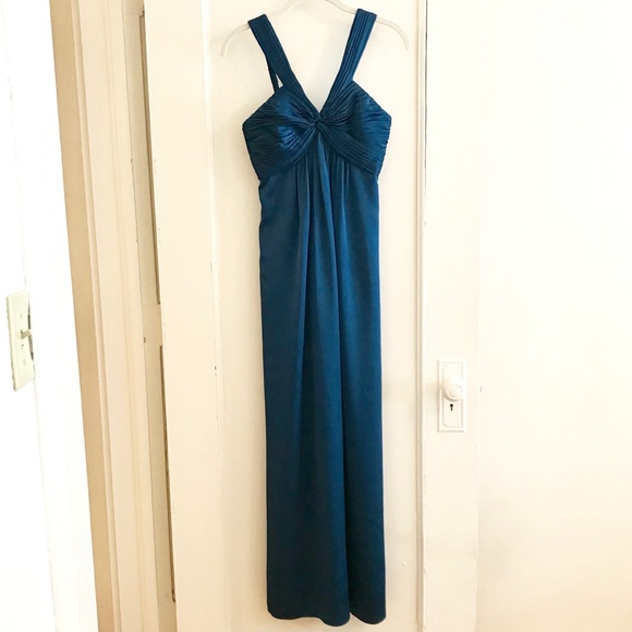 BCBG Blue Satin Gown - Picture 2 of 3